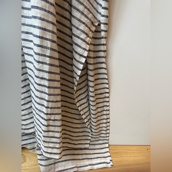 ESBY APPAREL- Gemma Sheer Striped 100% Linen Maxi Caftan Dress - 3X / 4X - Picture 11 of 15
